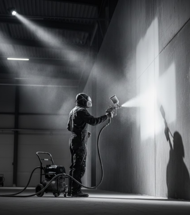 Безвоздушная механизированная покраска